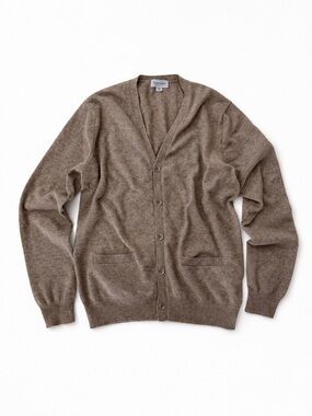 Cashmeren 100% Cashmere Cardigan Sweater Men’s Size M Beige Taupe Button Front